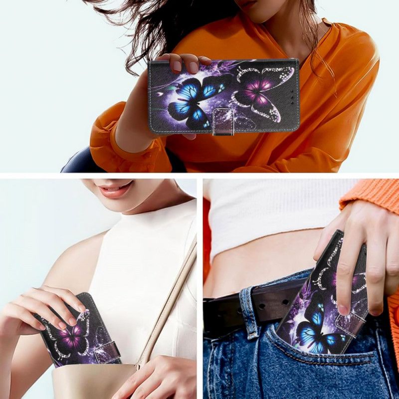 Kožený Kryt Na Sony Xperia 1 Vii Dva Motýli