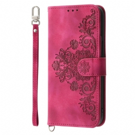 Kožený Kryt Sony Xperia 1 Vii Semišový Krajkový Efekt