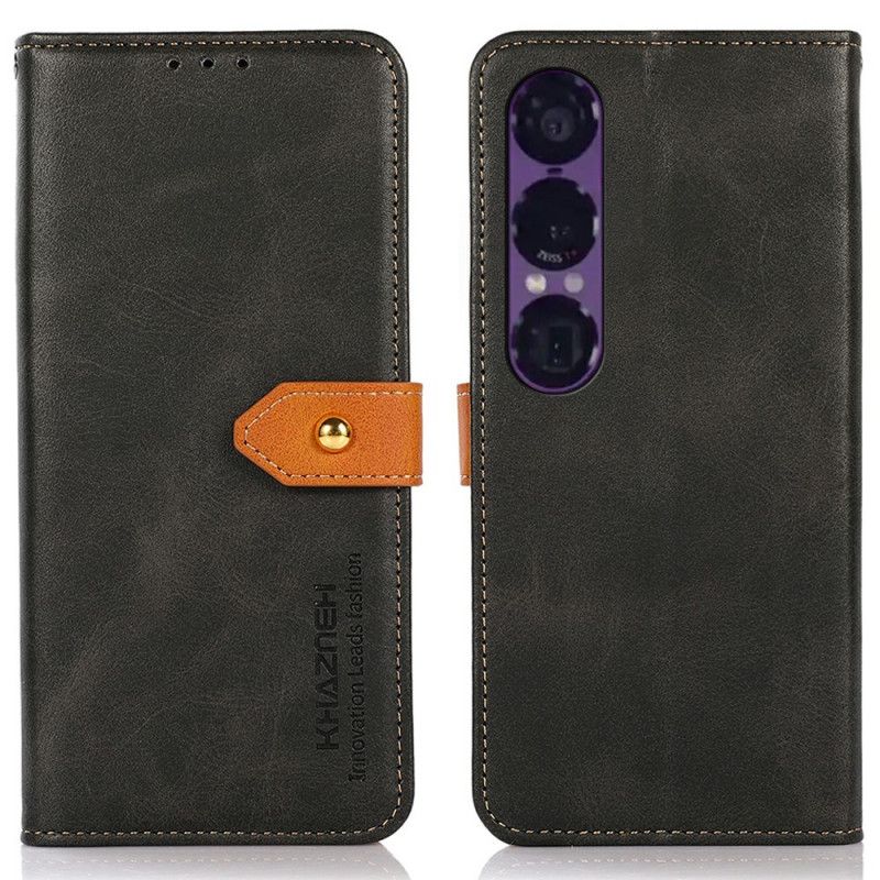 Peněženková Pouzdra Sony Xperia 1 Vii Kryty Na Mobil Khazneh Zlatá Spona