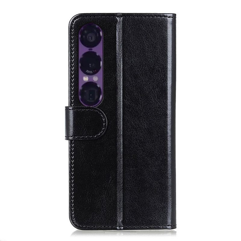 Peněženková Pouzdra Sony Xperia 1 Vii Kryty Na Mobil Lakovaná Umělá Kůže