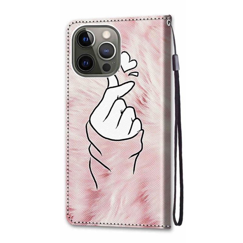 Flipové Pouzdro Na iPhone 13 Pro Korejské Srdce