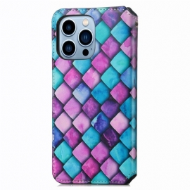 Flipové Pouzdro Na iPhone 13 Pro Kožené Pouzdro Barevná Želva