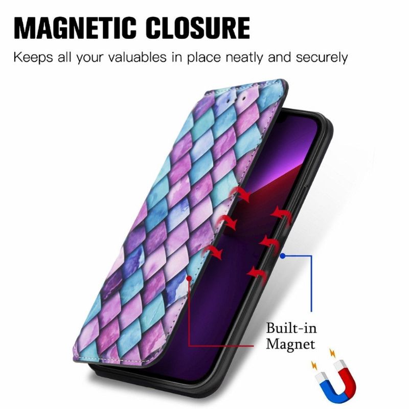 Flipové Pouzdro Na iPhone 13 Pro Kožené Pouzdro Barevná Želva