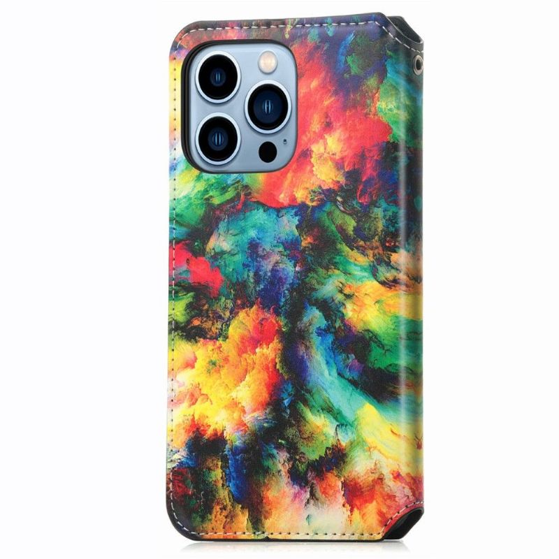 Flipové Pouzdro Na iPhone 13 Pro Kožené Pouzdro Iridescent Cloud Flip Flap