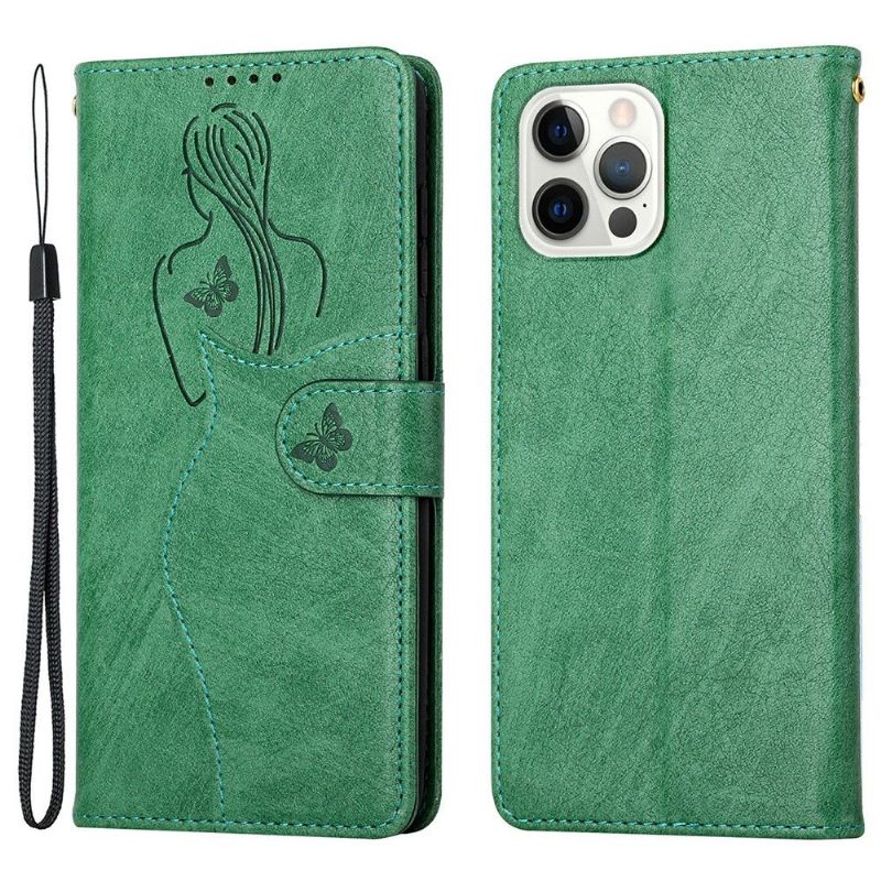 Flipové Pouzdro Na iPhone 13 Pro Prémiová Ilustrační Dívka