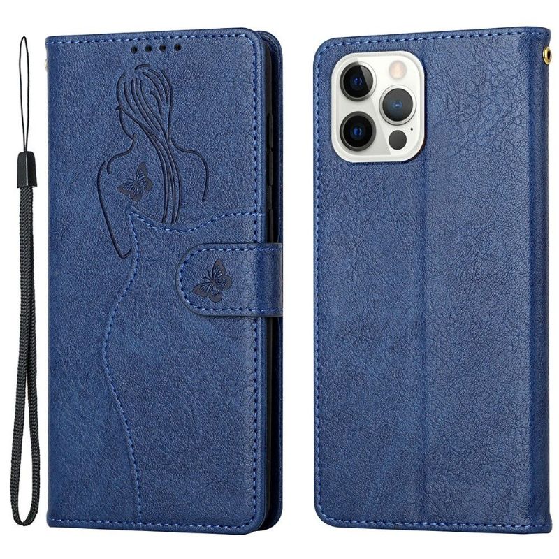 Flipové Pouzdro Na iPhone 13 Pro Prémiová Ilustrační Dívka