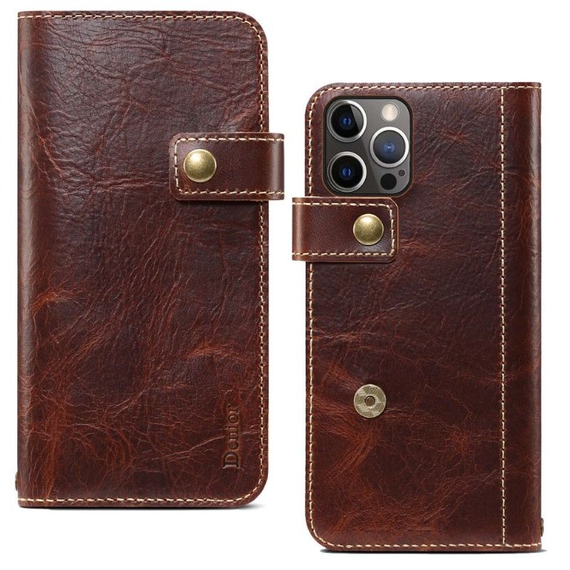Flipové Pouzdro Na iPhone 13 Pro Vintage Kůže Denior