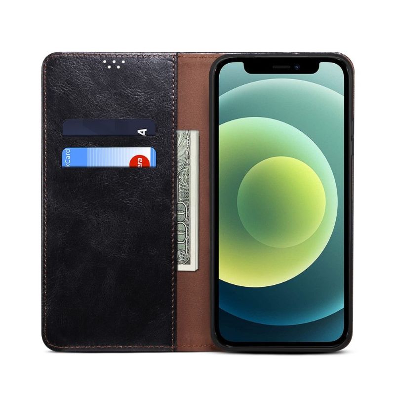 Kožené Pouzdro Na iPhone 13 Pro Ernestine Odkryté Švy