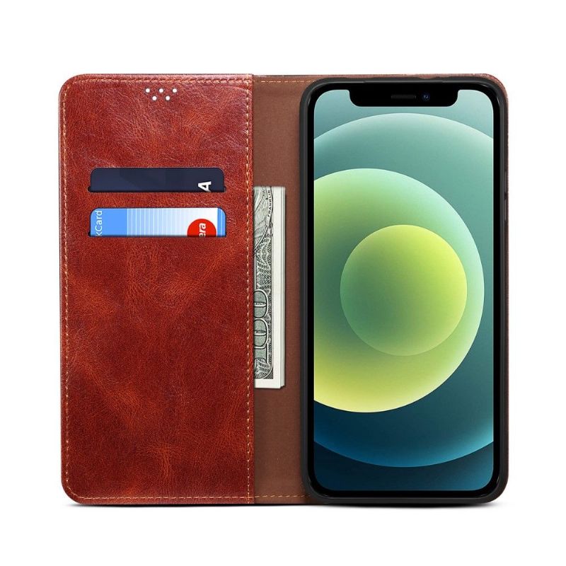 Kožené Pouzdro Na iPhone 13 Pro Ernestine Odkryté Švy