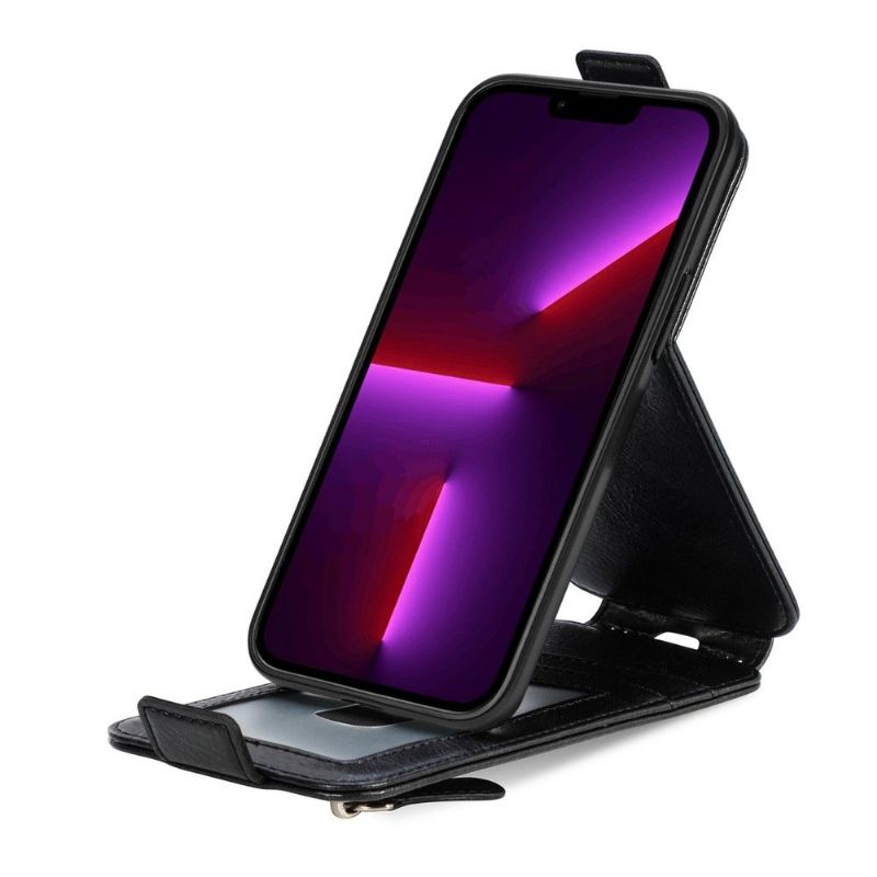 Kožené Pouzdro Na iPhone 13 Pro Flipové Pouzdro Držák Karty S Vertikální Chlopní