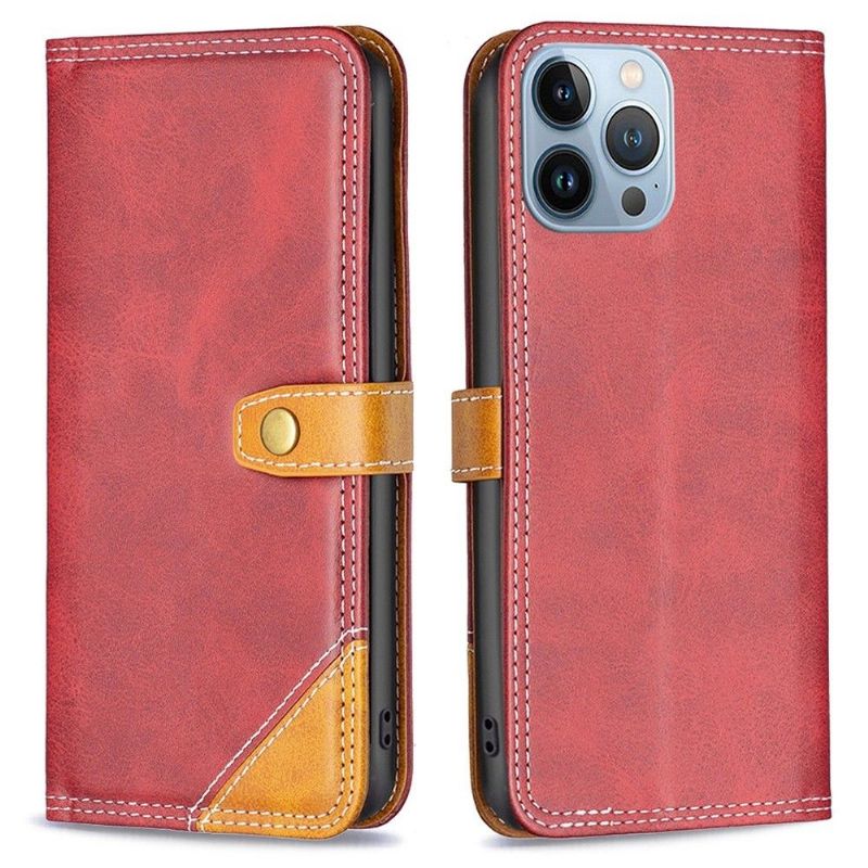 Kožené Pouzdro Na iPhone 13 Pro Odkryté Švy Binfen Series-8