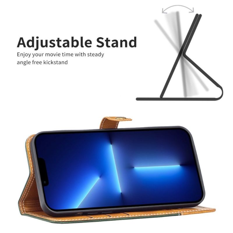 Kožené Pouzdro Na iPhone 13 Pro Odkryté Švy Binfen Series-8