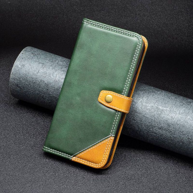 Kožené Pouzdro Na iPhone 13 Pro Odkryté Švy Binfen Series-8