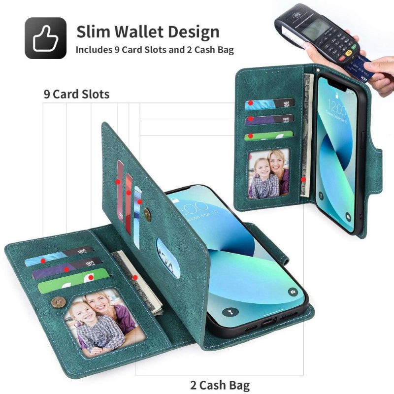 Kožené Pouzdro Na iPhone 13 Pro Pola Vícekomorový