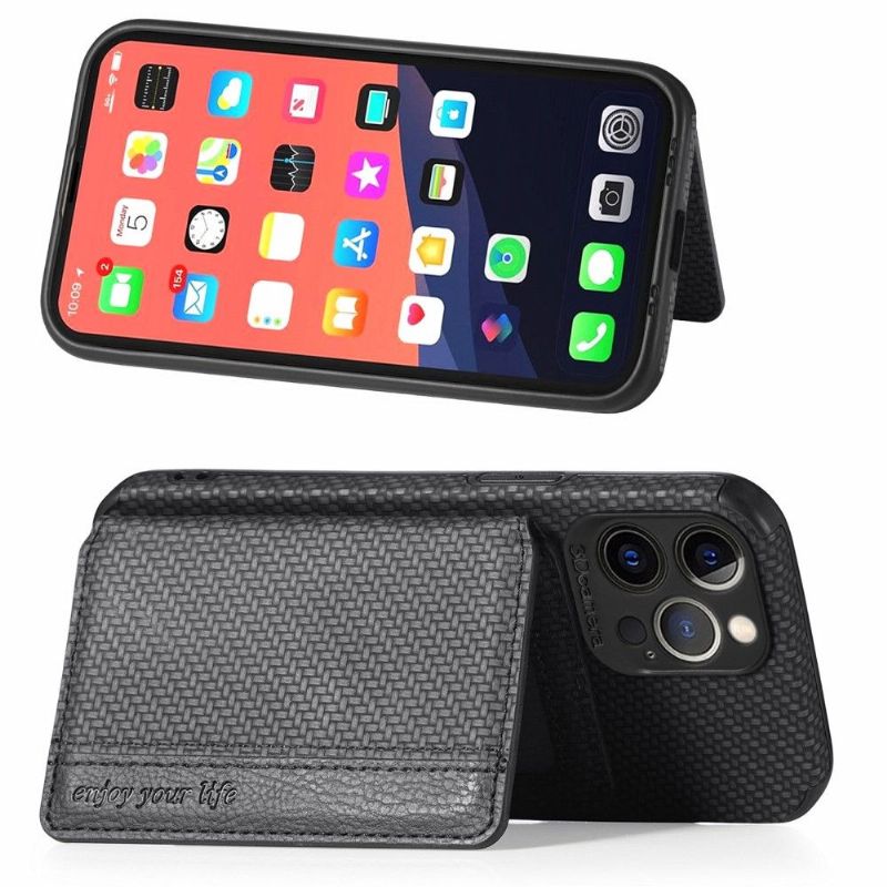 Kryt Na iPhone 13 Pro Držák Karet Z Uhlíkových Vláken