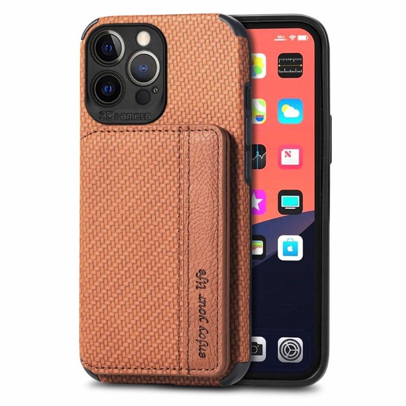 Kryt Na iPhone 13 Pro Držák Karet Z Uhlíkových Vláken