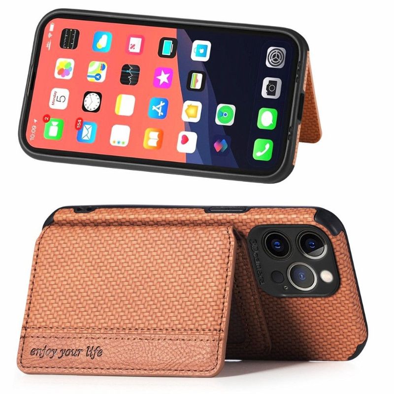 Kryt Na iPhone 13 Pro Držák Karet Z Uhlíkových Vláken