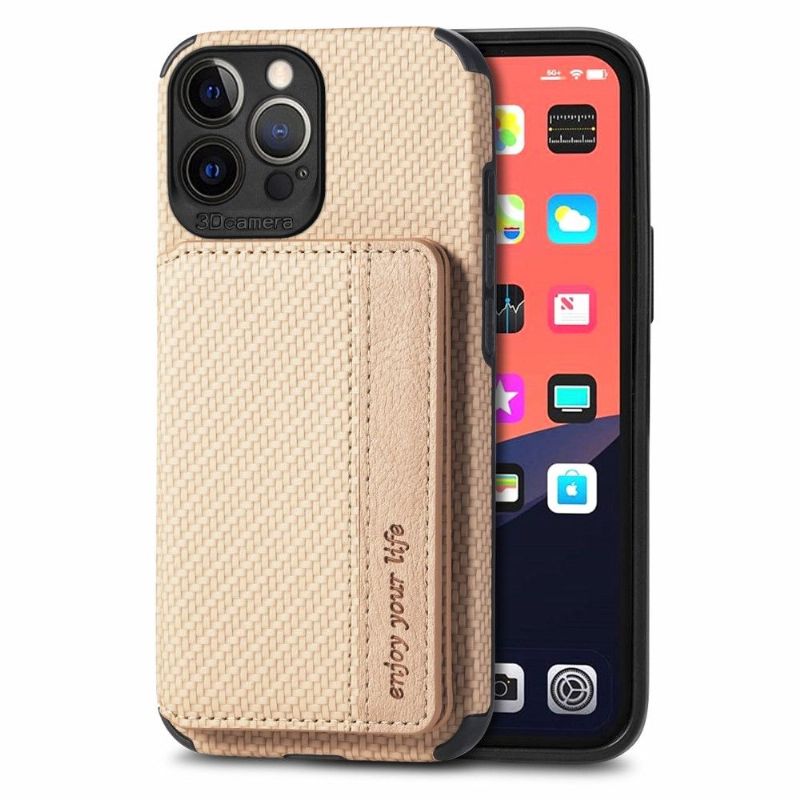 Kryt Na iPhone 13 Pro Držák Karet Z Uhlíkových Vláken