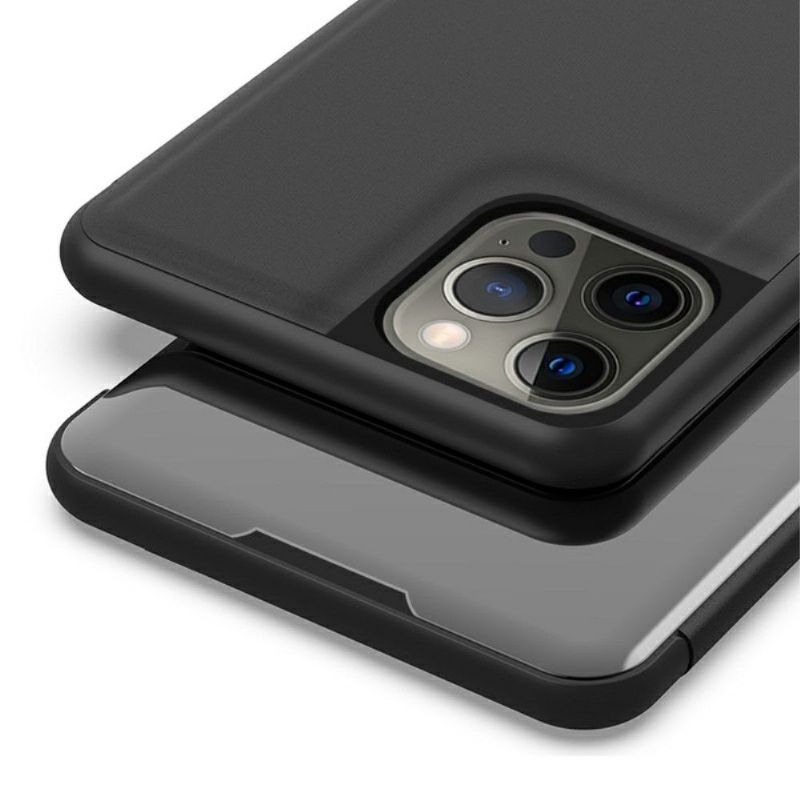 Kryt Na iPhone 13 Pro Flipové Pouzdro Zrcadlový Efekt