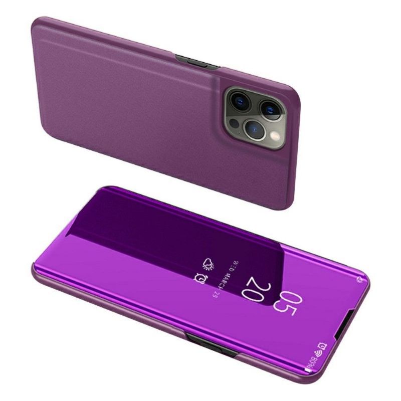 Kryt Na iPhone 13 Pro Flipové Pouzdro Zrcadlový Efekt