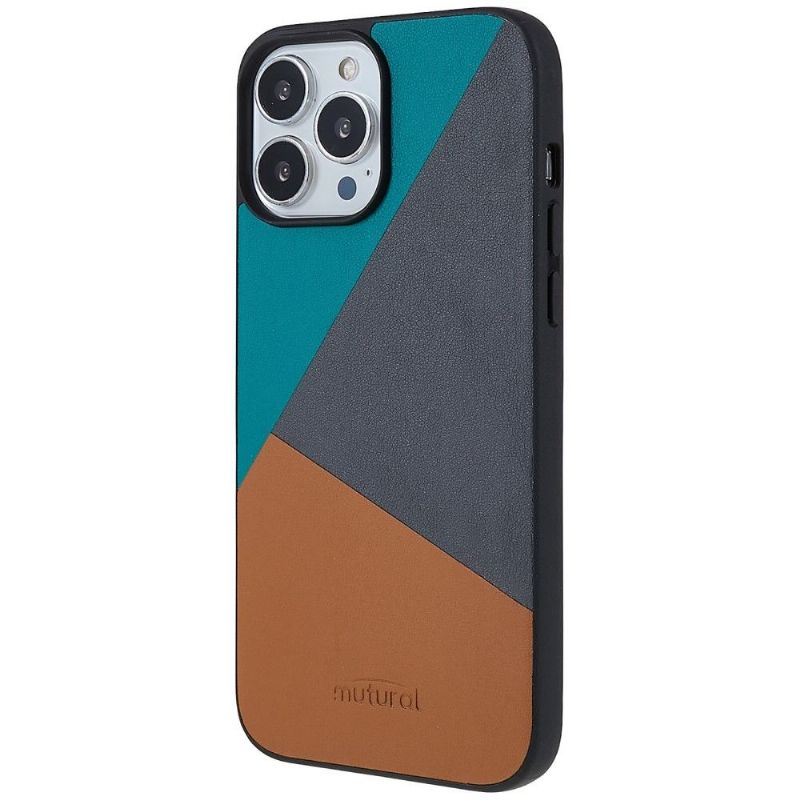 Kryt Na iPhone 13 Pro Umělá Tříbarevná Kůže