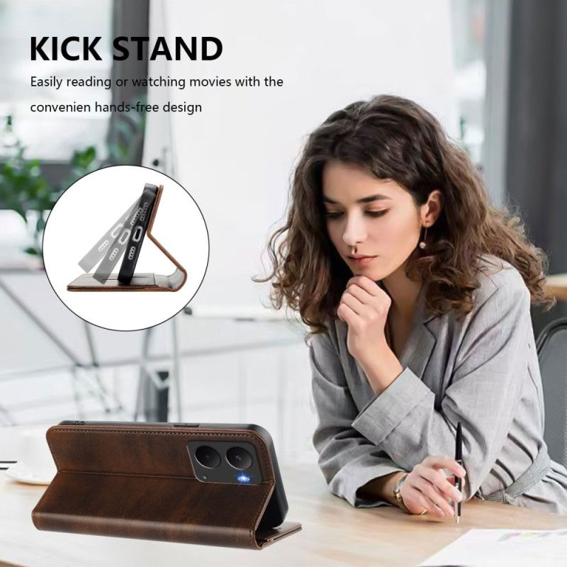 Kožené Pouzdro Folio Realme 14 5g Retro Rfid Ochrana