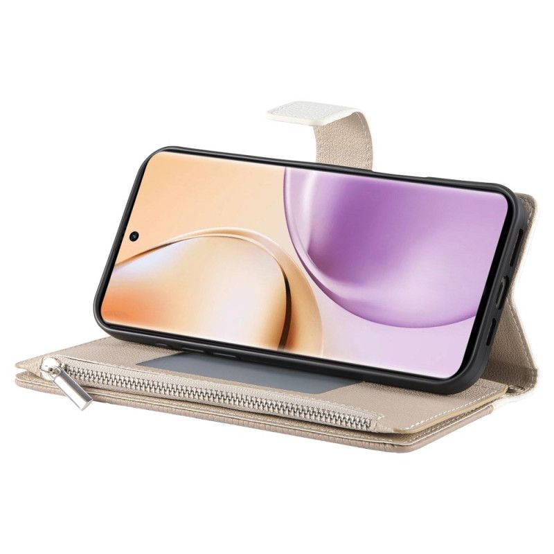 Kožený Kryt Na Realme 14 5g Dvoubarevná S Páskem