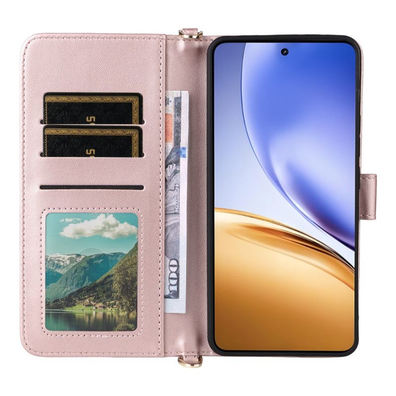 Kožený Kryt Na Realme 14 5g Popruh A Ramenní Popruh