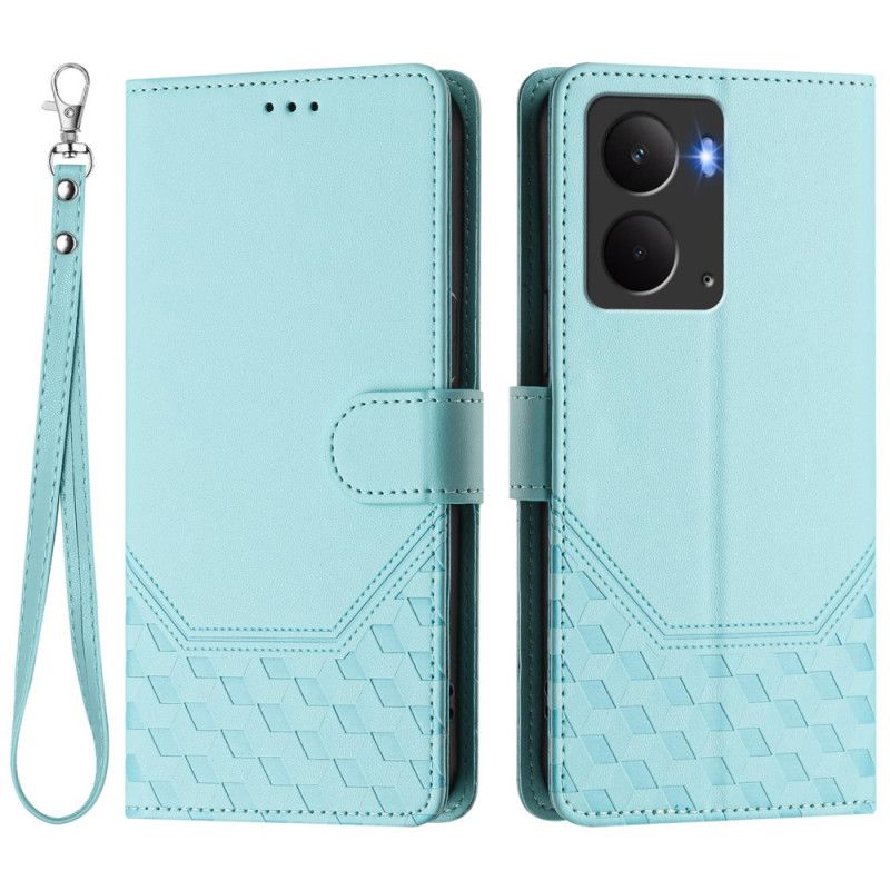 Kožený Kryt Na Realme 14 5g Rfid Vzor S Voštinovým Vzorem