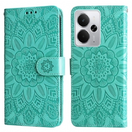 Kožený Kryt Na Realme 14 5g Slunečnicový Vzor