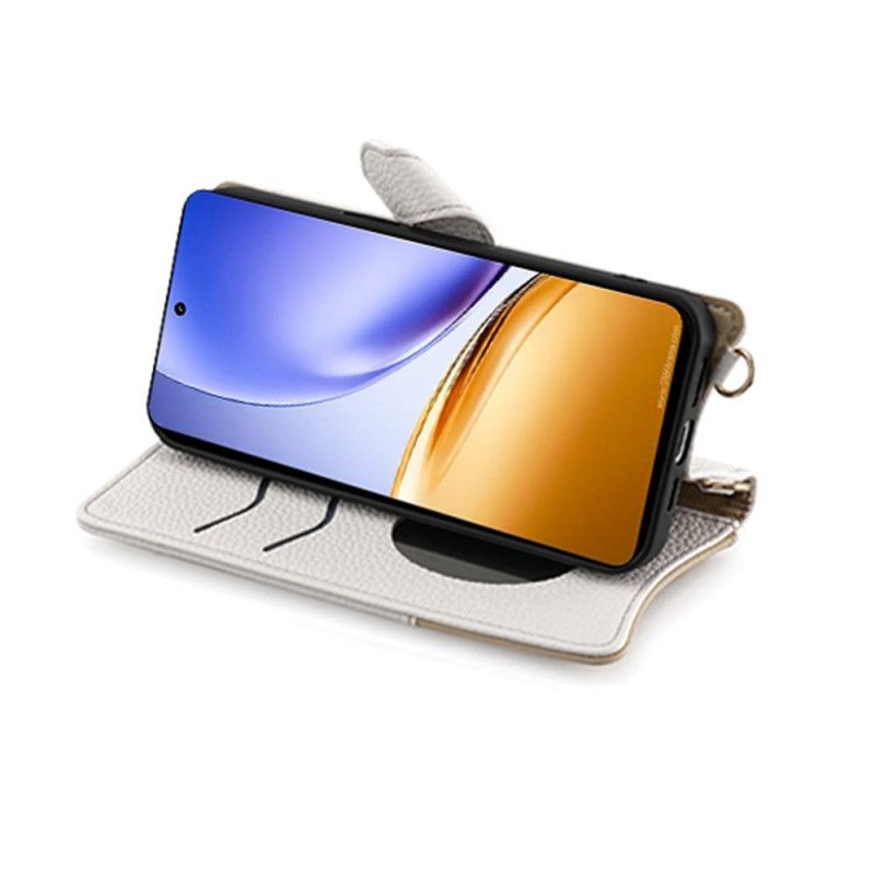 Kožený Kryt Realme 14 5g Design Peněženky S Řetízkem