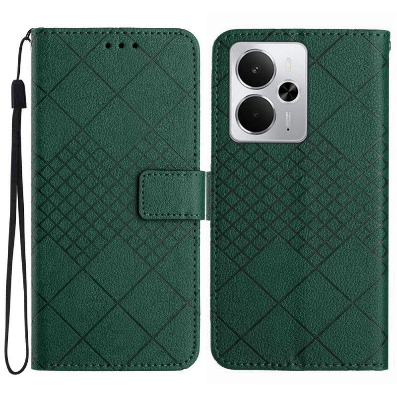 Kožený Kryt Realme 14 5g Diamanty