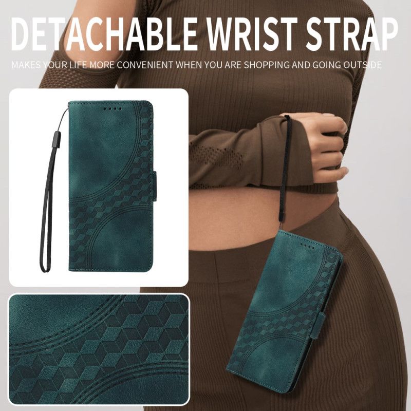 Kožený Kryt Realme 14 5g Kosočtvercový Vzor