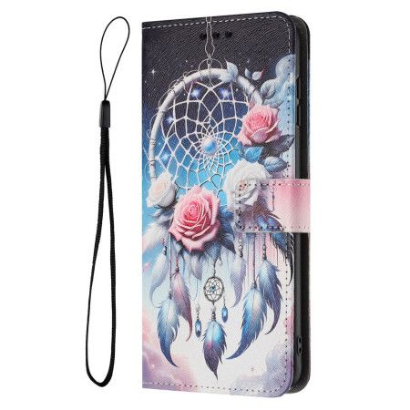 Kožený Kryt Realme 14 5g Květinový Vzor A Lapač Snů
