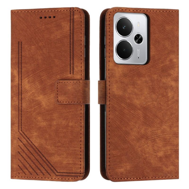 Kožený Kryt Realme 14 5g Linie