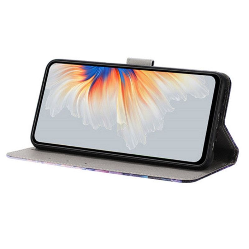 Kožený Kryt Realme 14 5g Růžová A Fialky