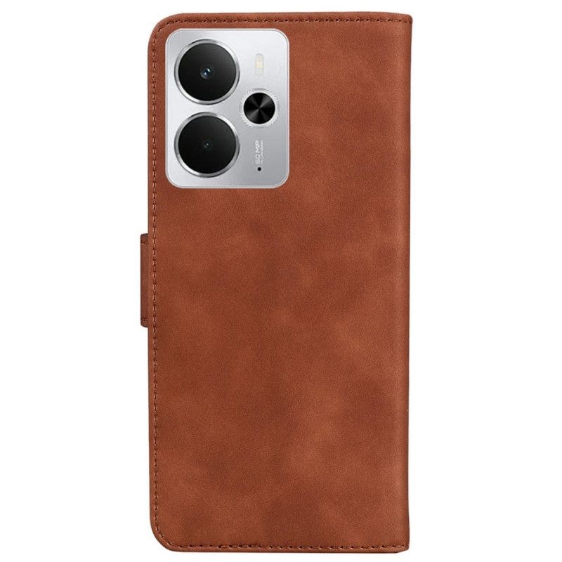 Kožený Kryt Realme 14 5g Semišový Efekt