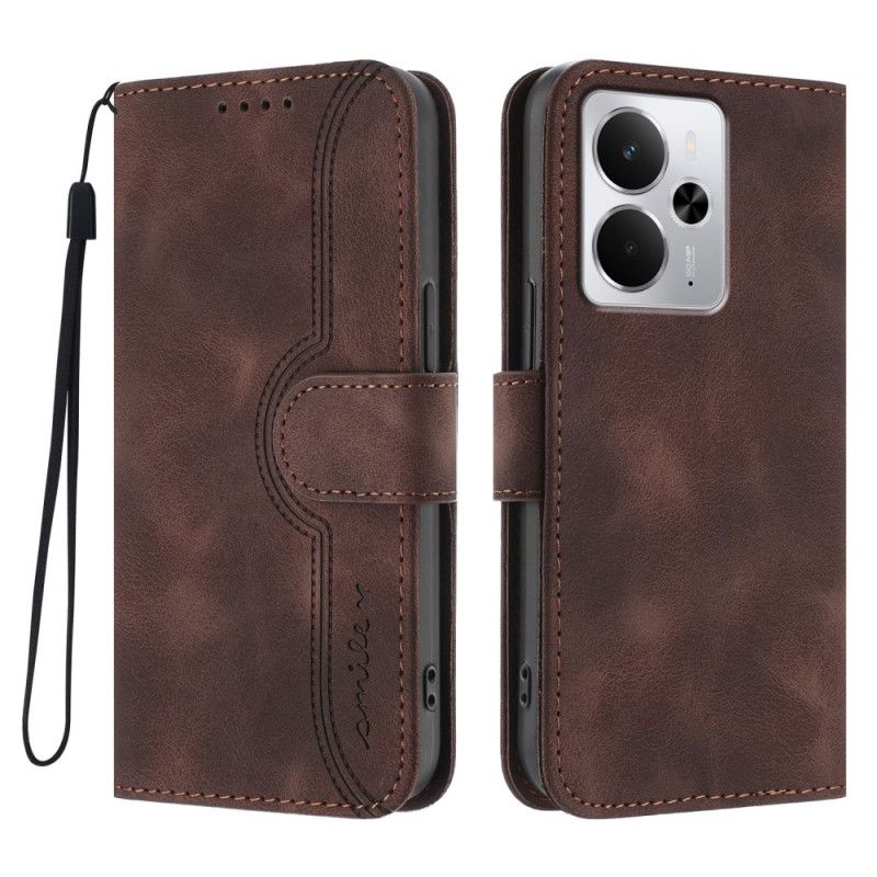 Kožený Kryt Realme 14 5g Úsměv Ve Tvaru Srdce