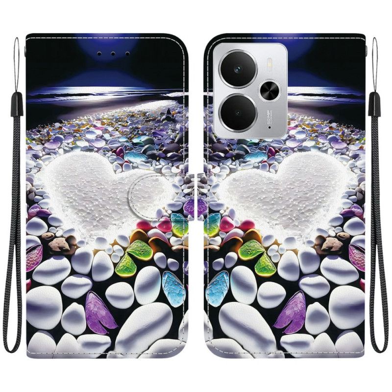 Kožený Kryt Realme 14 5g Vzor Srdce