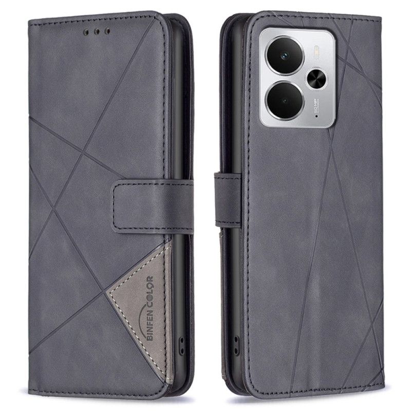 Peněženková Pouzdra Realme 14 5g Kryty Na Mobil Geometrický Barevný Vzor Binfen