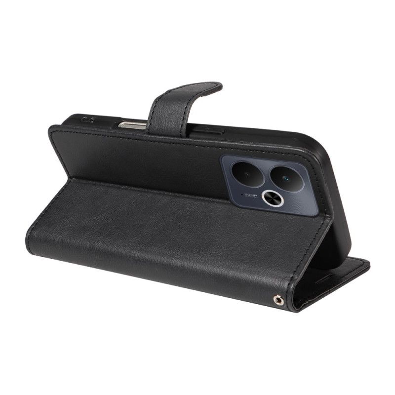 Peněženková Pouzdra Realme 14 5g Kryty Na Mobil Jednobarevný Kožený Efekt S Popruhem