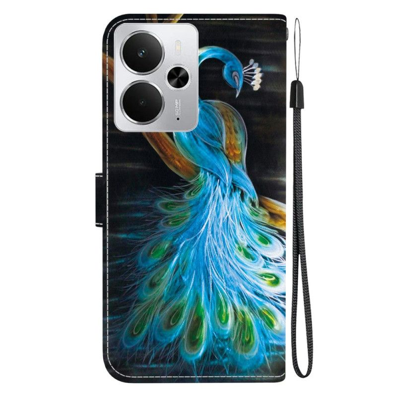 Peněženková Pouzdra Realme 14 5g Kryty Na Mobil Vzor Páva