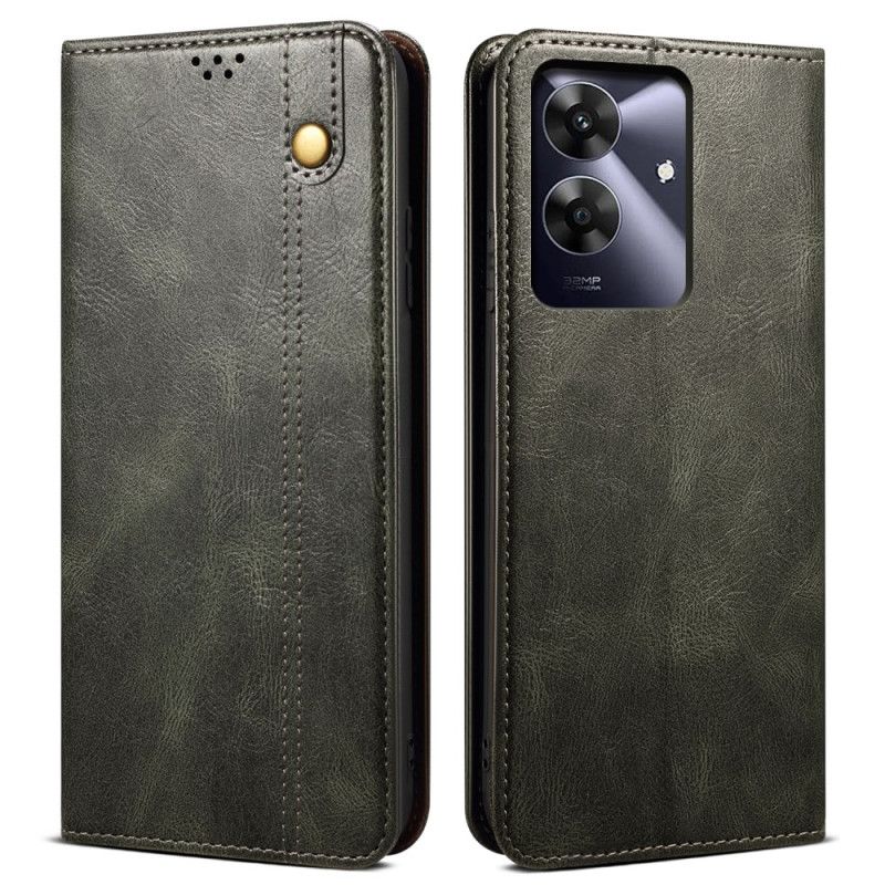 Kožené Pouzdro Folio Na Realme Note 60x Voskovaná Umělá Kůže