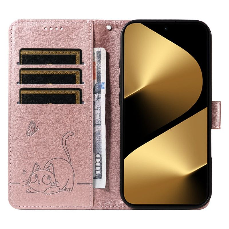 Kožený Kryt Na Huawei Pura 80 Ultra Kočka A Grafika