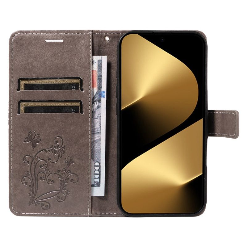 Kožený Kryt Na Huawei Pura 80 Ultra Velký Motýli