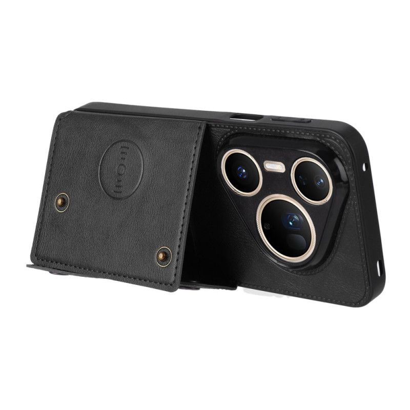 Kryt Na Huawei Pura 80 Ultra Pouzdro Na Karty S Koženým Efektem