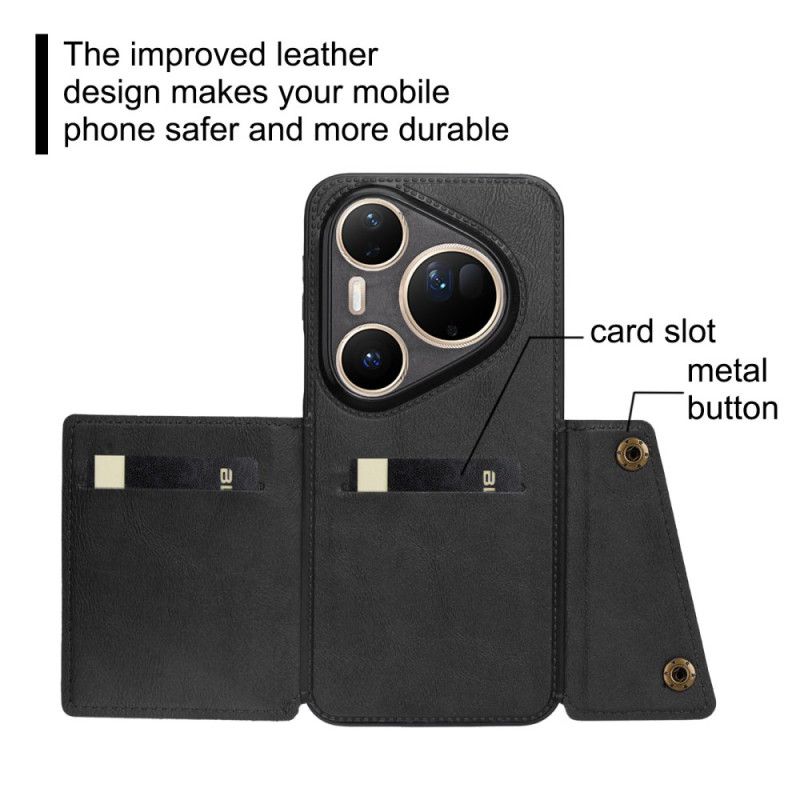 Kryt Na Huawei Pura 80 Ultra Pouzdro Na Karty S Koženým Efektem