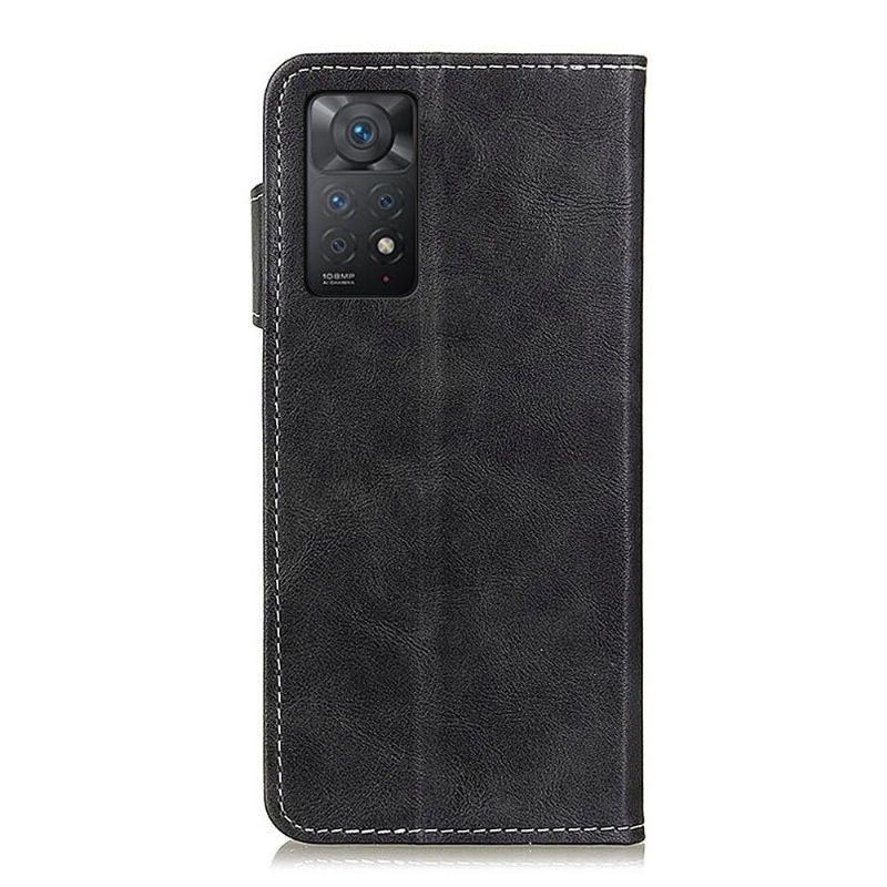 Flipové Pouzdro Na Xiaomi Redmi Note 11 Pro / 11 Pro 5G Odkryté Švy S Efektem Kůže Ve Tvaru S
