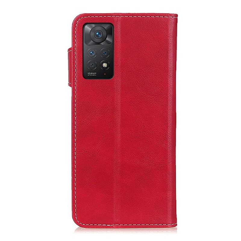 Flipové Pouzdro Na Xiaomi Redmi Note 11 Pro / 11 Pro 5G Odkryté Švy S Efektem Kůže Ve Tvaru S