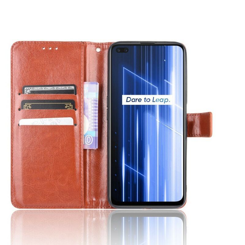 Flipové Pouzdro Na Realme X50 Okázalá Umělá Kůže